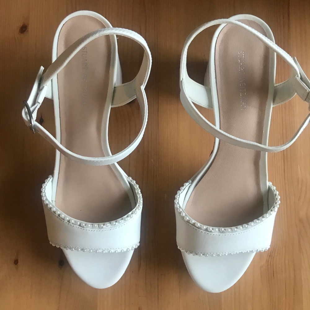 Stuart Weitzman Dancer Pearl Platform Sandal Size 8.5
